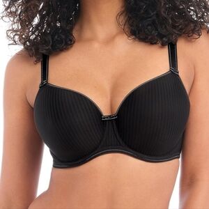 Freya Black Pinstripe Idol Underwire Molded T-Shirt Bra 34K